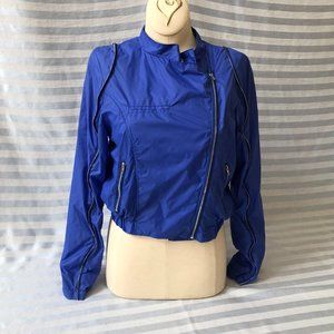 Queen of Lalaland Bright Indigo Crop Jacket with Zippers - Med